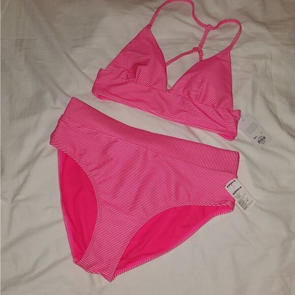 So hot pink ribbed bikini set NWT - Picture 2 of 9